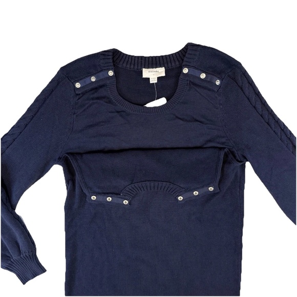 Seraphine Women Size S Bell Sleeve Detail Nursing Top Sweater Navy Blue NWT$95 - Picture 9 of 16